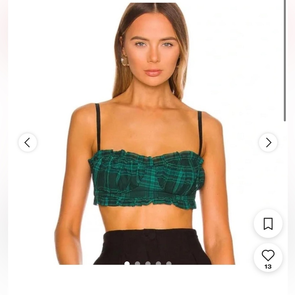 Superdown Plaid Crop Top